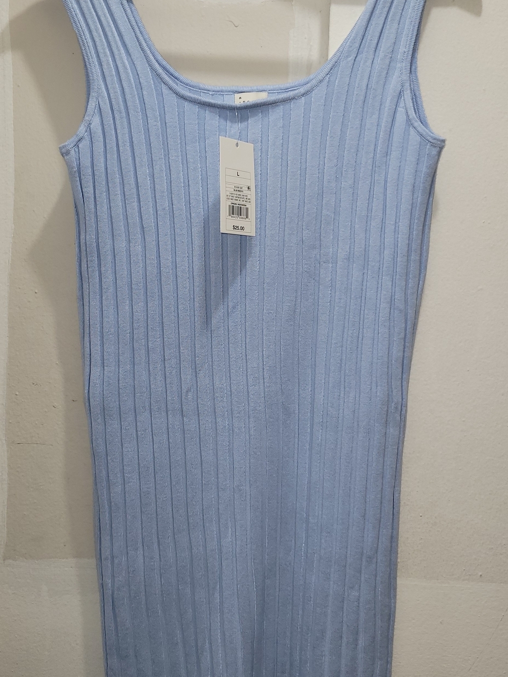 Light Blue Ribbed Tank Dress L